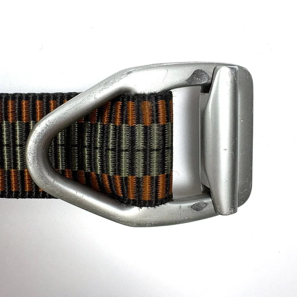 Cabelas x Bison Designs Last Chance Nylon Adj Belt Mens Sz XL Black Orange Green